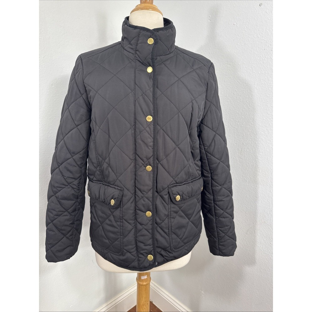 J.Crew Puffer Jacket Womens M Black Quilted Minimalist Winter Coat